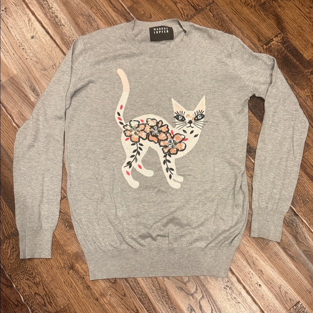 Markus Lupfer $400 jeweled CAT sweater